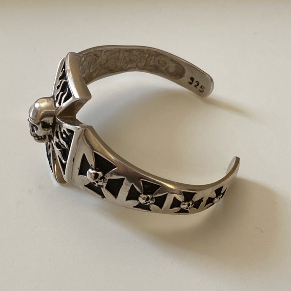 925 Silver bangle skull bracelet skulls 925 sterling - Picture 8 of 8